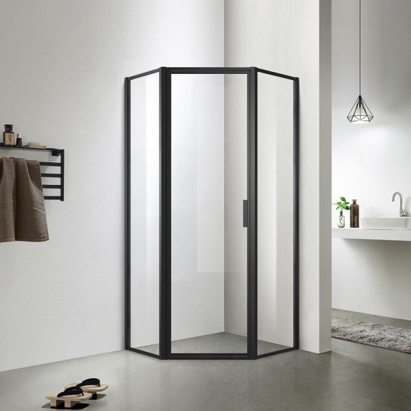 Душевой уголок Azario Richmond 90х90х200 стекло прозрачное, профиль черный (AZ-NAG3231 900 Black)