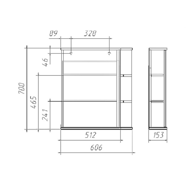 Шкаф зеркальный Домино Оазис 60 Идеал (DI44171HZ) Шкаф зеркальный Домино Оазис 60 Идеал (DI44171HZ)