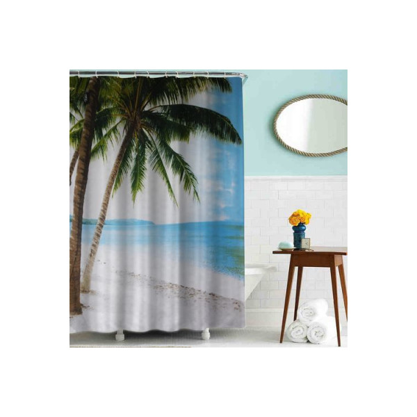 Шторка для ванны текстильная Melodia 180х180 см Пальмы (MZ-59) Шторка для ванны текстильная Melodia 180х180 см Пальмы (MZ-59)
