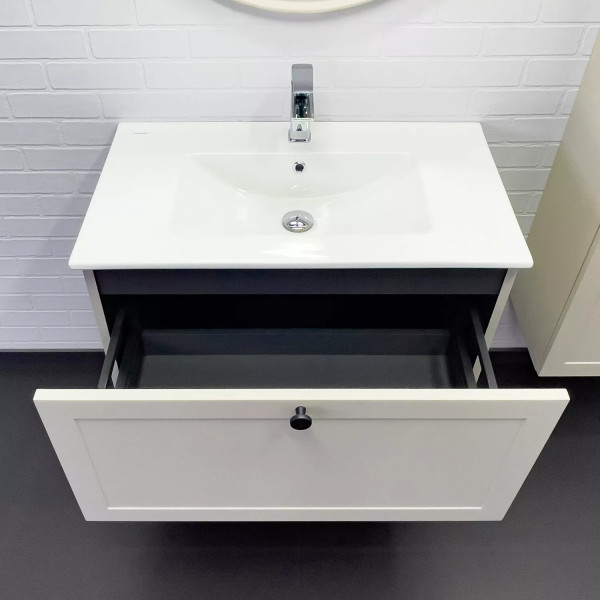 Тумба подвесная с раковиной Comforty Ереван 800x465x415 серый шёлк (00-00014864)