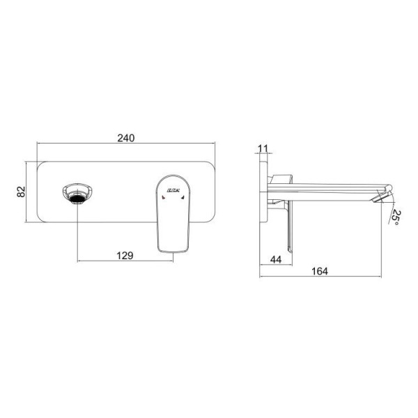 Смеситель для раковины E.C.A. Lia внешняя часть хром (102167620EX-K)