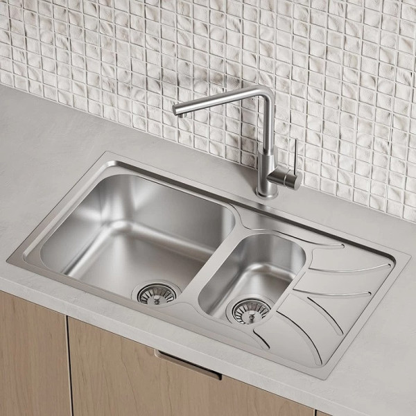 Мойка для кухни врезная Iddis Arro S 78x44 с сифоном нержавеющая сталь шелк (ARR78S1i77S)