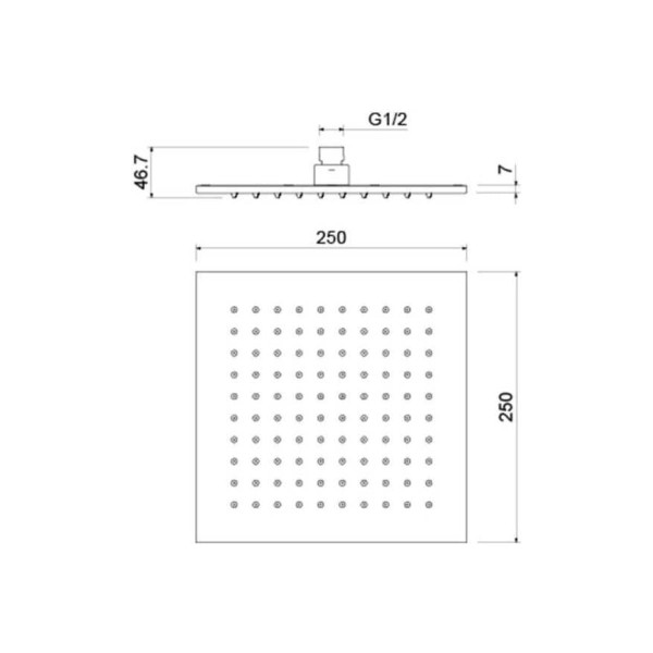 Верхний душ Aquatek 250*250*7 мм хром (AQ2076CR)