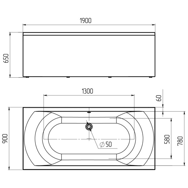Ванна акриловая Marka One Esma 190x90 белая (01эс1990) Ванна акриловая Marka One Esma 190x90 белая (01эс1990)