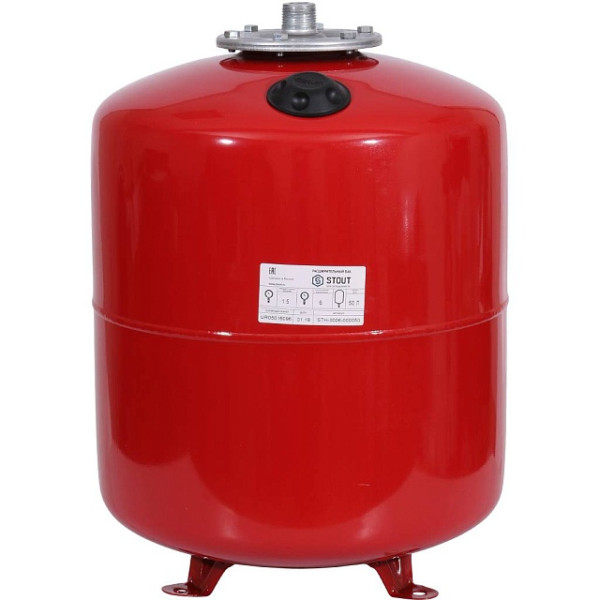 Бак расширительный для систем отопления Stout 50 л. (6 бар, красный) (STH-0006-000050)