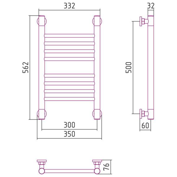 Полотенцесушитель водяной Сунержа Богема+ прямая 500х300 белый (12-0220-5030) Полотенцесушитель водяной Сунержа Богема+ прямая 500х300 белый (12-0220-5030)