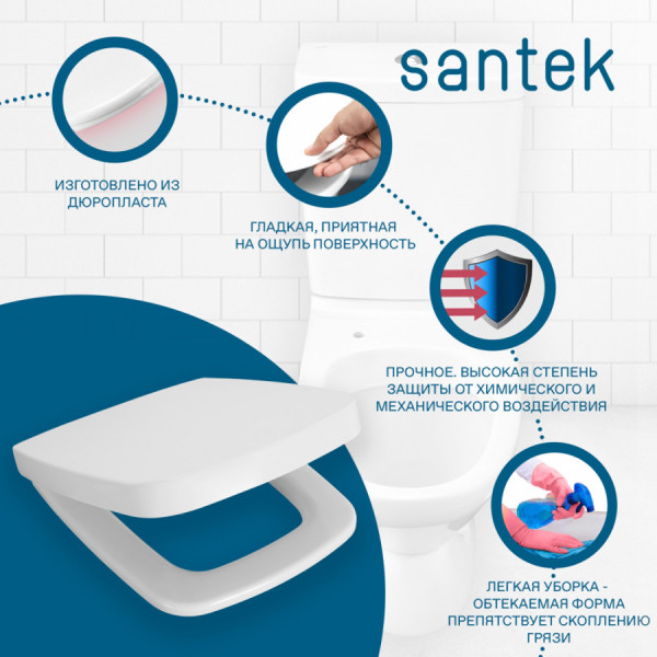 Сиденье для унитаза Santek Нео белое (1WH302192) Сиденье для унитаза Santek Нео белое (1WH302192)