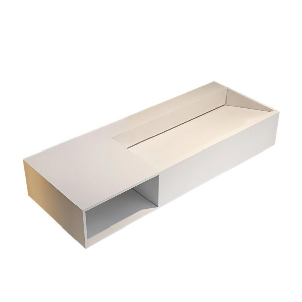 Тумба-раковина подвесная Abber Stein 200x1000x460 белая матовая (AS2640-1.0 L)