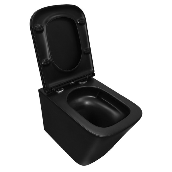 Унитаз подвесной Teramo безободковый Торнадо с сидением микролифт 490x345x355 (AZ-0052-UQ3MB)