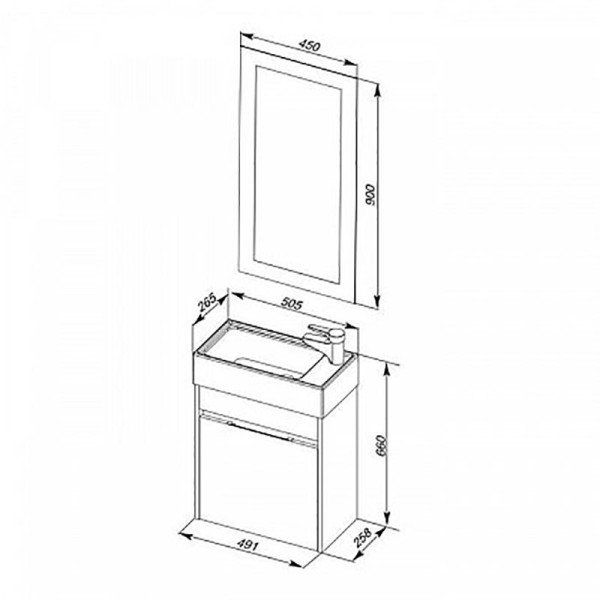 Тумба подвесная Aquanet Лидс 50 белый (00239741)