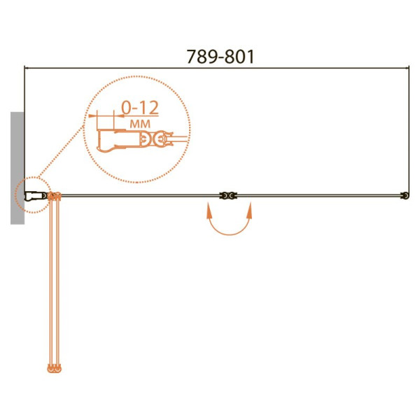 Душевая шторка для ванны Cezares Relax 80x140 стекло прозрачное, профиль белый (RELAX-V-2-80/140-C-Bi)