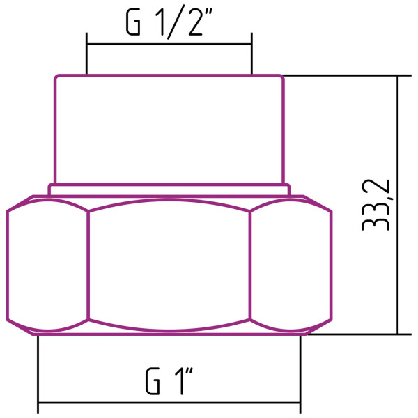 Комплект фитингов Сунержа стилье прямой 1"x1/2" ВР / 2 шт (02101-1012)