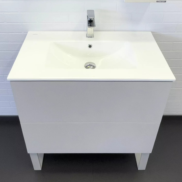 Тумба подвесная с раковиной Comforty Бильбао 800x465x850 серый шёлк (00-00017176)