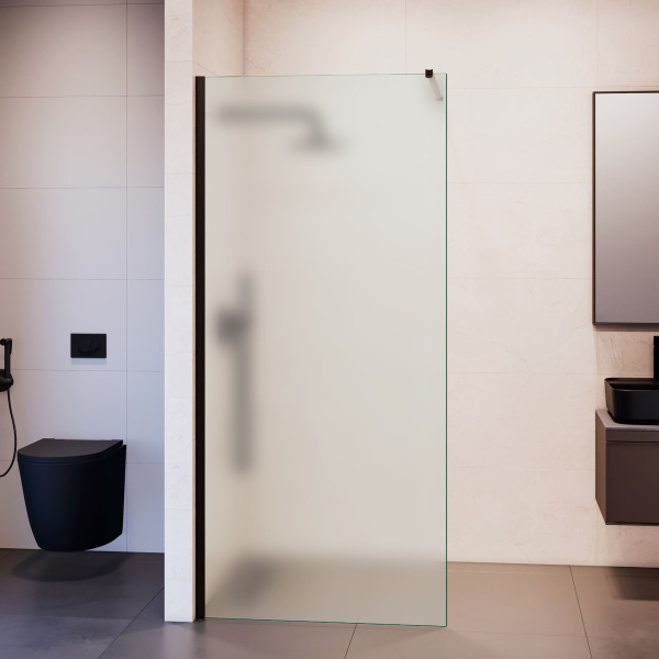 Душевое ограждение RGW Walk In WA-210-B 110x195 стекло матовое, профиль черный (351021011-24)