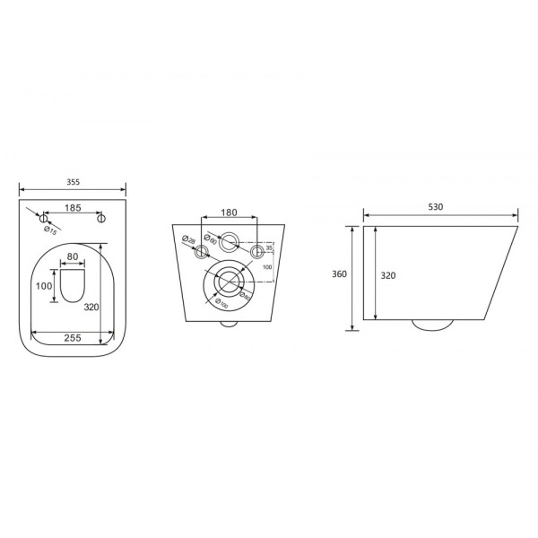 Комплект инсталляция с унитазом Abber Rechteck с клавишей золото матовое (AC1201MB-AC0105-AC0121MMG)