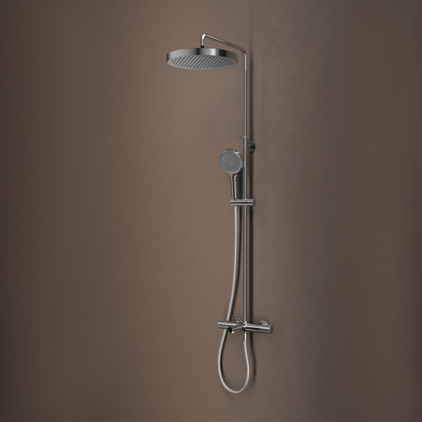 Душевая система Iddis Duna с тропическим душем изливом и термостатом глянцевый хром (DUNSBSTi06)