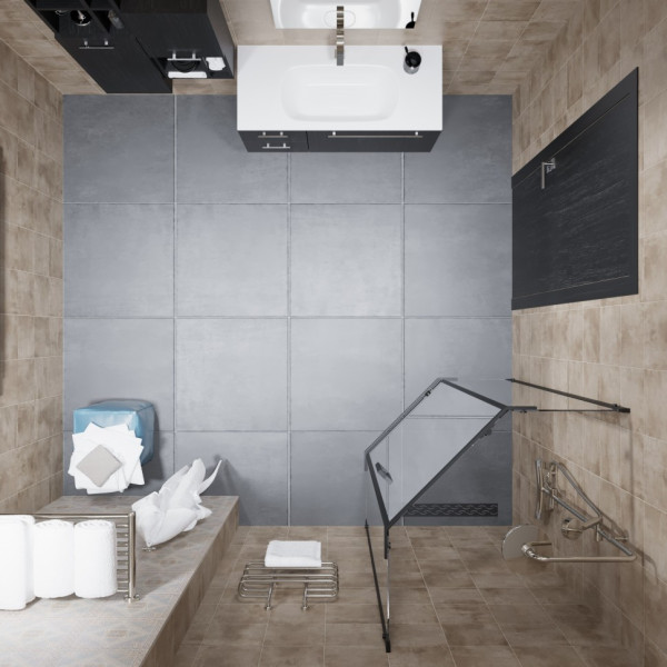 Душевой уголок Triton Дека 100x100 стекло прозрачное, профиль черный (DK354) Душевой уголок Triton Дека 100x100 стекло прозрачное, профиль черный (DK354)