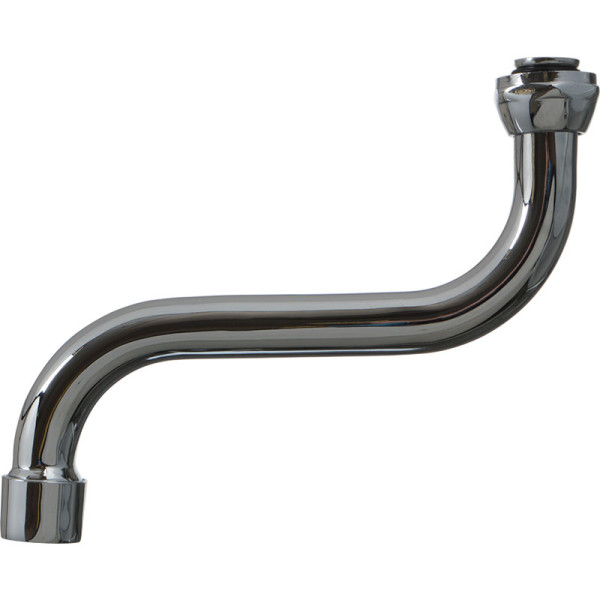 Излив для смесителя круглый Melodia S-образный с аэратором 15см (MKP20703P)