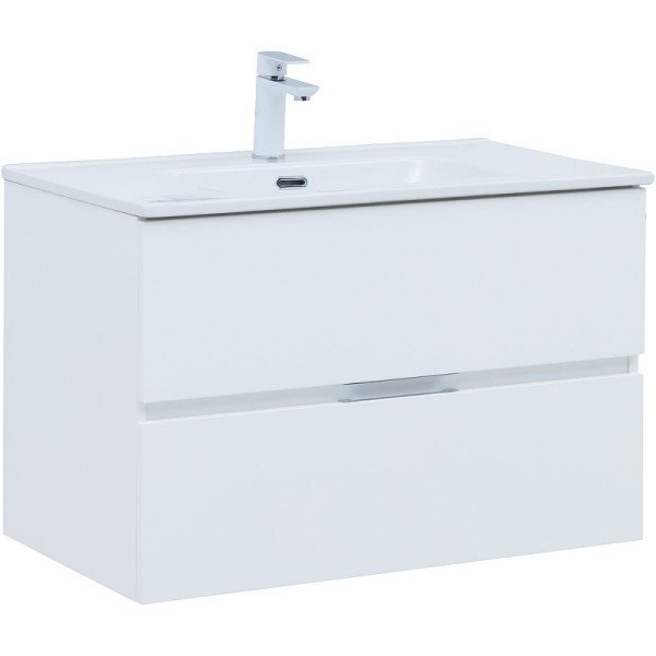 Тумба подвесная Aquanet Алвита New 80 2 ящика, белый матовый (00277514)