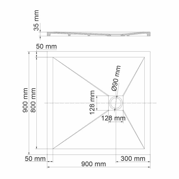 Душевой поддон Wasser Kraft Dill 90x90 (61T03) Душевой поддон Wasser Kraft Dill 90x90 (61T03)