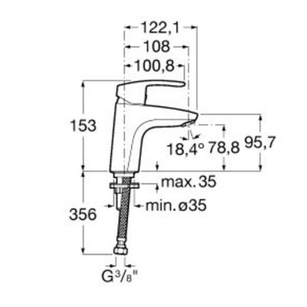 Смеситель для раковины Roca Monodin New хром (7.5A3B.9.8C0.M)