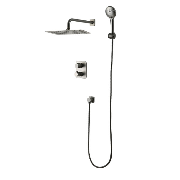 Смеситель для душа Lemark Bronx встраиваемый графит (LM3749GM)