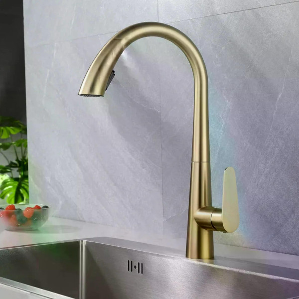 Смеситель для кухни Rea Ross золото матовое (REA-B5312) Смеситель для кухни Rea Ross золото матовое (REA-B5312)