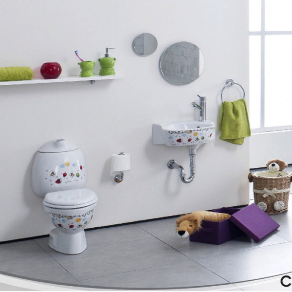 Унитаз напольный Creavit Cocuk с декором с сиденьем без бачка белый (CK310-11CB00E-FF00+KC0802.01.1000E) Унитаз напольный Creavit Cocuk с декором с сиденьем без бачка белый (CK310-11CB00E-FF00+KC0802.01.1000E)