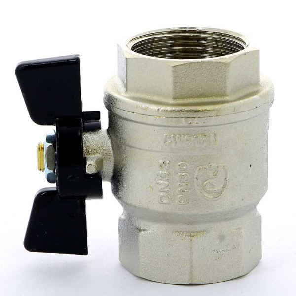 Кран Bugatti 1 1/4" ВВ шаровый New Jersey 912 (черная бабочка) (09120007)