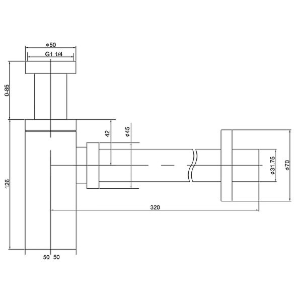 Сифон Timo для раковины золото матовое (959/17L)