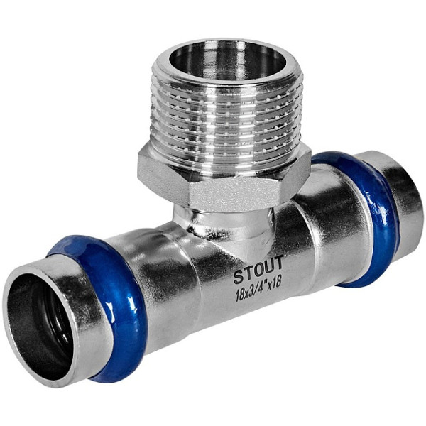Тройник переходной 18х3/4"Нх18 Stout SSS-2016 ВПр-НР (нерж.ст., пресс) SSS-2016-001834 Тройник переходной 18х3/4"Нх18 Stout SSS-2016 ВПр-НР (нерж.ст., пресс) SSS-2016-001834