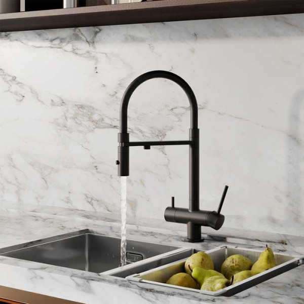 Смеситель для кухни Iddis Ace с фильтром и гибким изливом черный (ACEBLFFi05) Смеситель для кухни Iddis Ace с фильтром и гибким изливом черный (ACEBLFFi05)