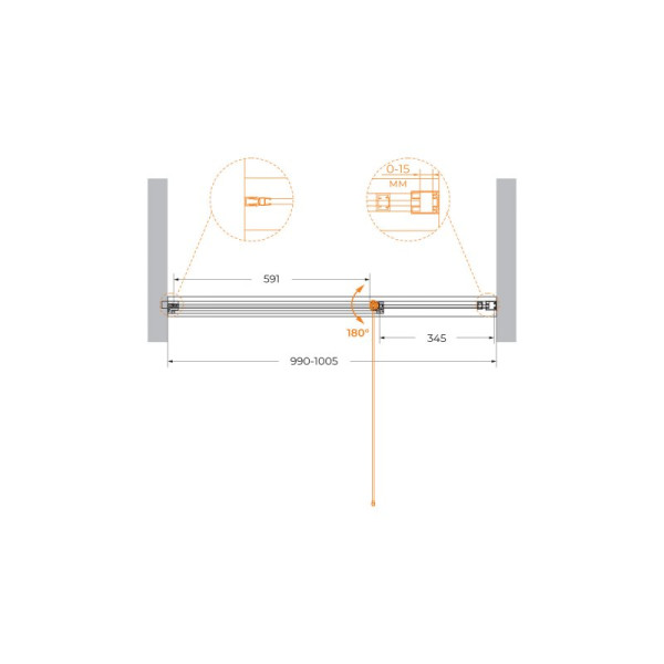 Душевая дверь Cezares Urban 100x195 стекло прозрачное, профиль хром (URBAN-B-12-100-C-CR)