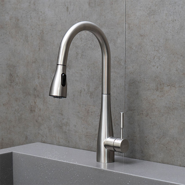 Смеситель для кухни Lemark Expert с выдвижным изливом, хром (LM5084S)