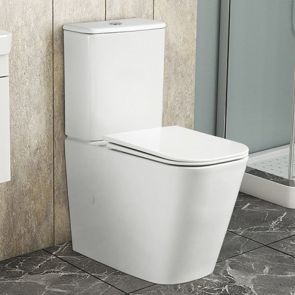 Унитаз напольный Azario Унитаз с сиденьем с микролифтом белый (AZ-1255A)