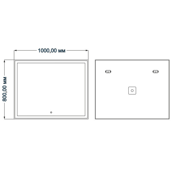 Зеркало Azario Minio 1000х800 влагостойкое c подсветкой и диммером (CS00071910)