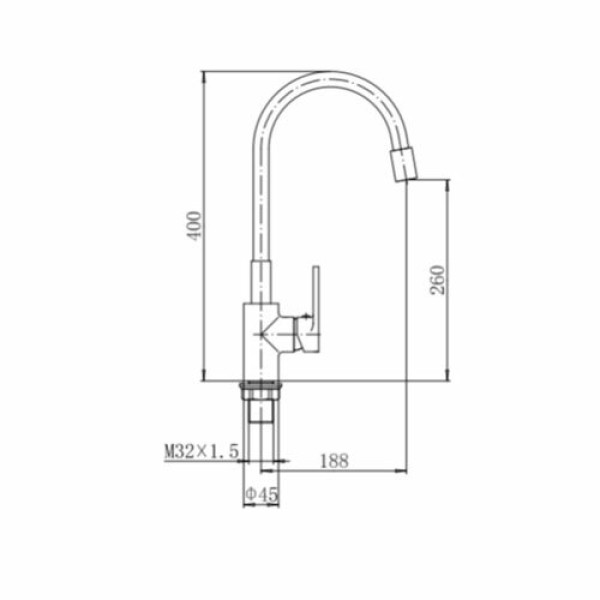 Смеситель для кухни Fashun с гибким изливом хром (A4253+B05)