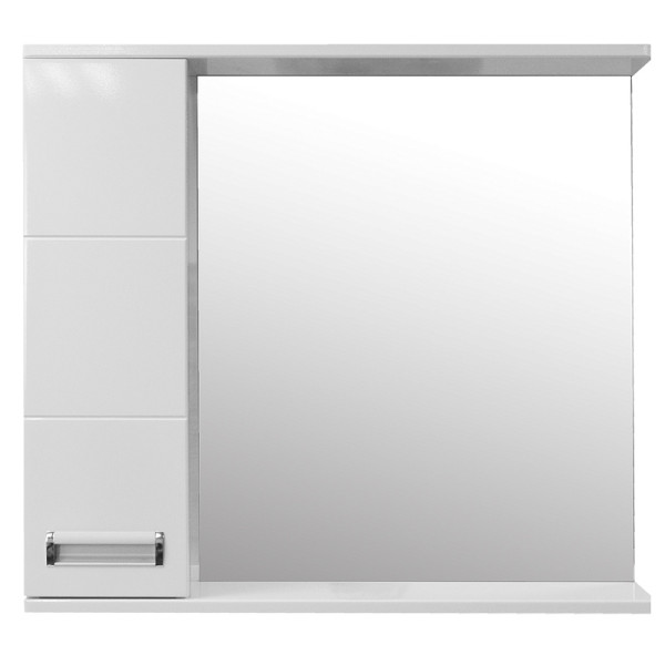 Шкаф зеркальный Loranto Дина 75 75х70х14 левосторонний белый (CS0049719)