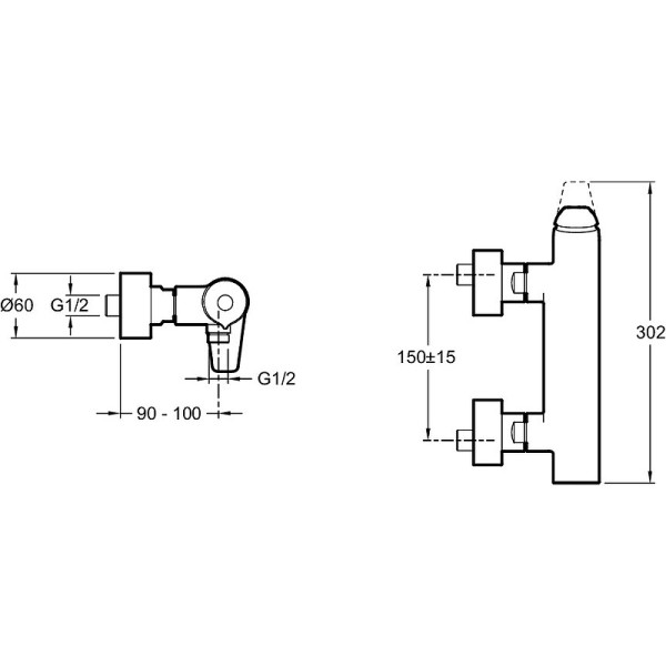 Смеситель для душа Jacob Delafon Avid хром (E97368-CP) Смеситель для душа Jacob Delafon Avid хром (E97368-CP)