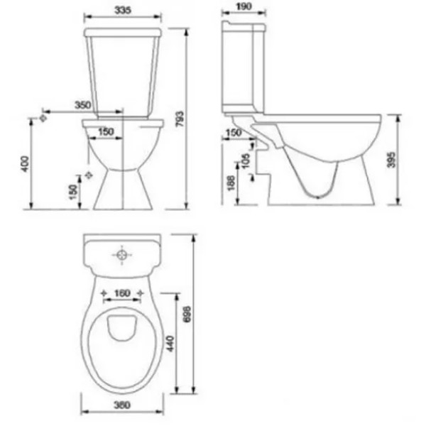 Бачок для унитаза Creavit Y.Goller белый (YG420.00000)