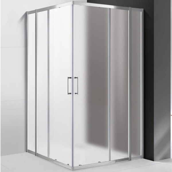 Душевой уголок Cezares Molveno 130x130x195 стекло матовое, профиль хром (MOLVENO-A-22-100+30-P-Cr)