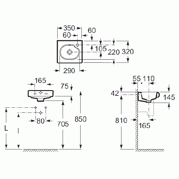 Раковина детская подвесная Roca Meridian 350х320х146 (327249000)