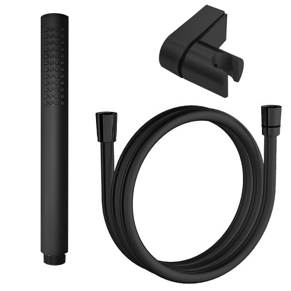 Душевой гарнитур Azario душевая лейка+держатель для лейки+ ПВХ шланг для душа черный матовый (CS00088966)