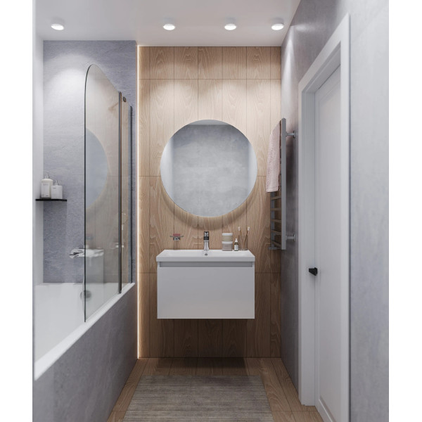 Тумба подвесная 1Marka Aris 690x447x400 белая аляска/белый глянец (Ц0000042285)