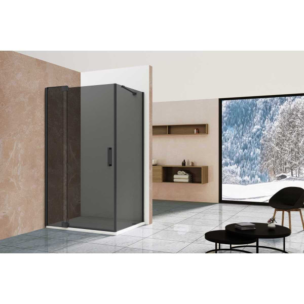 Душевой уголок Vincea Extra VSR-1E 900/1000х900х2000 стекло тонированное, профиль черный (VSR-1E901090CLB)