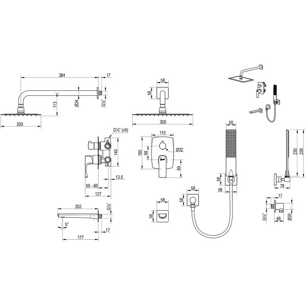 Смеситель для ванны и душа Lemark Ursus встраиваемый золото светлое (LM7222BG) Смеситель для ванны и душа Lemark Ursus встраиваемый золото светлое (LM7222BG)