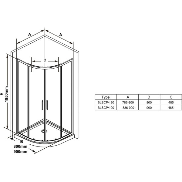 Душевой уголок Ravak Blix 90x90x195 стекло прозрачное, профиль хром (X3BM70C0Z1) Душевой уголок Ravak Blix 90x90x195 стекло прозрачное, профиль хром (X3BM70C0Z1)