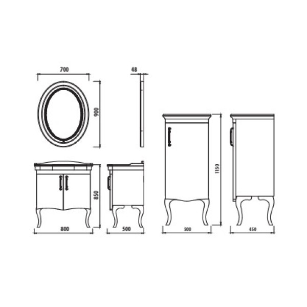 Зеркало Creavit 700x900 (AN4070.01.SS)