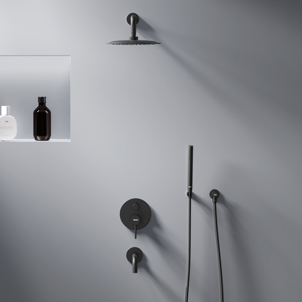 Душевая система Damixa Scandinavian Pure с душевым набором чёрный (936510300)