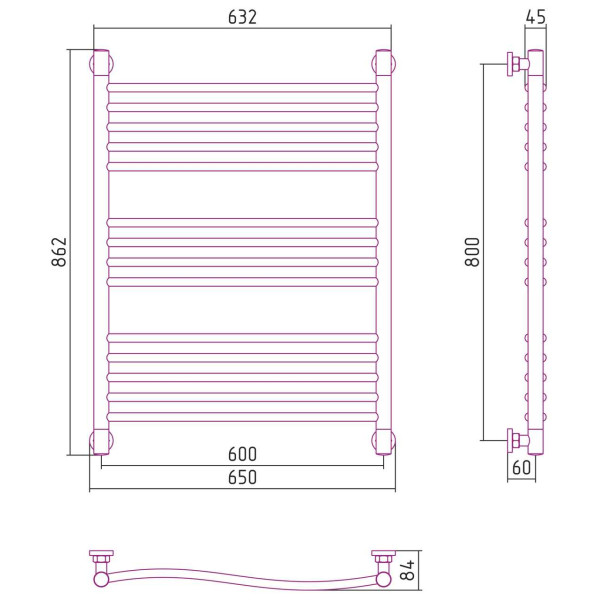 Полотенцесушитель водяной Сунержа Флюид+ 800х600 золотой (03-0222-8060) Полотенцесушитель водяной Сунержа Флюид+ 800х600 золотой (03-0222-8060)